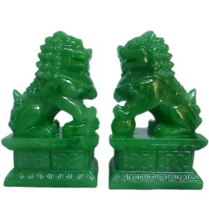 主图_01 Amperer Feng Shui Porsperity Statues 2 PCS Fu Foo Dogs Pair of Green Guardian Lion Best Housewarming Congratulatory to Ward Off Evil Energy Home Feng Shui Decor