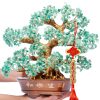 Natural Aventurine (1,251 Gemstone Count) Chakra Crystal Tree with Healing Properties - Home & Office Bonsai Feng Shui Money Tree Decoration for Luck, Success and Intelligence - 14"