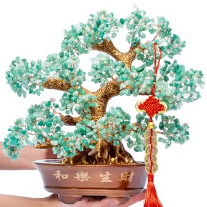 主图_01 Natural Aventurine (1,251 Gemstone Count) Chakra Crystal Tree with Healing Properties - Home & Office Bonsai Feng Shui Money Tree Decoration for Luck, Success and Intelligence - 14"