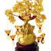 Feng Shui Citrine Money Tree and Crystal Faucet Tree - Chinese Dragon Fortune Gift (Gold)
