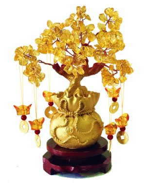 主图_01 Feng Shui Citrine Money Tree and Crystal Faucet Tree - Chinese Dragon Fortune Gift (Gold)