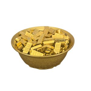 主图_01 Feng Shui Money Bowl Brass - 3" Mini Wealth Bowl with 200 Gold Bricks & Lotus Design, 400g Solid Metal for Desk/Altar Fortune Decor, Symbolism Office Home Feng Shui Decor