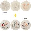 主图_02 3 Pack Embroidery Starter Kit for Beginners Stamped Cross Stitch Kits with Cute Flowers and Plants Patterns with 1 Embroidery Hoop and Color Threads for Adults
