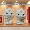 2pcs Ivory Fruit Finish of Kylin Sculpture Ornament for Home Office Decor,Housewarming Gardon Decoration Pi Xiu Figurine,White Feng Shui Foo Dog Statue,Chinese Traditional Feng Shui Energy Ornament