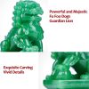 Amperer Feng Shui Porsperity Statues 2 PCS Fu Foo Dogs Pair of Green Guardian Lion Best Housewarming Congratulatory to Ward Off Evil Energy Home Feng Shui Decor