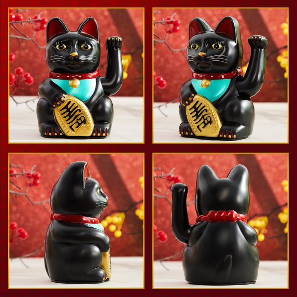 主图_03 7 Inch Lucky Cat Waving Arm Maneki Neko Lucky Beckoning Feng Shui Wealth Cat for Welcoming Fortune Wealth Prosperity