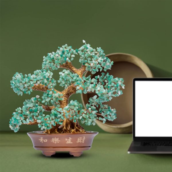 主图_03 Natural Aventurine (1,251 Gemstone Count) Chakra Crystal Tree with Healing Properties - Home & Office Bonsai Feng Shui Money Tree Decoration for Luck, Success and Intelligence - 14"