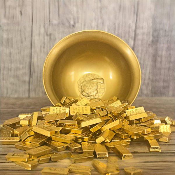 主图_03 Feng Shui Money Bowl Brass - 3" Mini Wealth Bowl with 200 Gold Bricks & Lotus Design, 400g Solid Metal for Desk/Altar Fortune Decor, Symbolism Office Home Feng Shui Decor