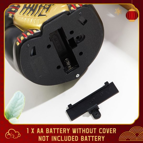 主图_04 7 Inch Lucky Cat Waving Arm Maneki Neko Lucky Beckoning Feng Shui Wealth Cat for Welcoming Fortune Wealth Prosperity