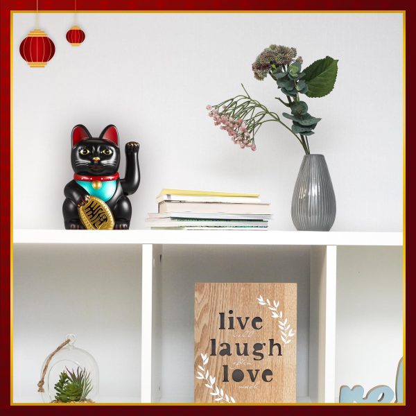 主图_05 7 Inch Lucky Cat Waving Arm Maneki Neko Lucky Beckoning Feng Shui Wealth Cat for Welcoming Fortune Wealth Prosperity