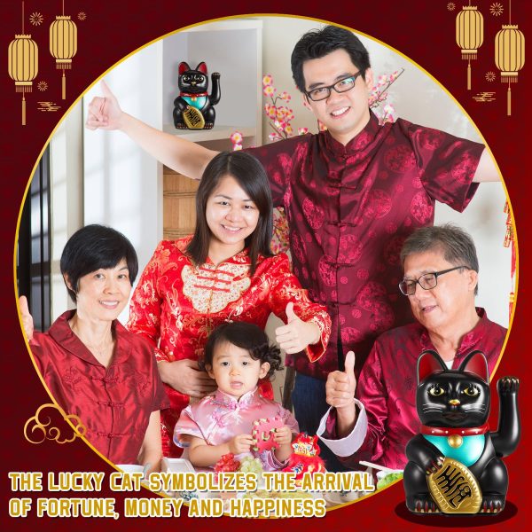 主图_06 7 Inch Lucky Cat Waving Arm Maneki Neko Lucky Beckoning Feng Shui Wealth Cat for Welcoming Fortune Wealth Prosperity