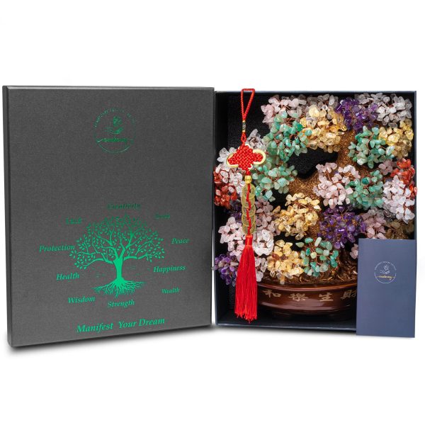 主图_06 Natural Aventurine (1,251 Gemstone Count) Chakra Crystal Tree with Healing Properties - Home & Office Bonsai Feng Shui Money Tree Decoration for Luck, Success and Intelligence - 14"