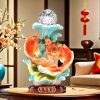 FUNSXBUG 13.7 Inch Large Chinese Feng Shui Fish Statue Feng Shui Decor Home Office Decoration Tabletop Decor Ornaments Good Lucky Gifts