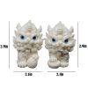 2pcs Ivory Fruit Finish of Kylin Sculpture Ornament for Home Office Decor,Housewarming Gardon Decoration Pi Xiu Figurine,White Feng Shui Foo Dog Statue,Chinese Traditional Feng Shui Energy Ornament