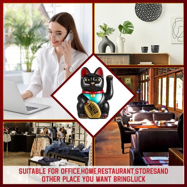 主图_07 7 Inch Lucky Cat Waving Arm Maneki Neko Lucky Beckoning Feng Shui Wealth Cat for Welcoming Fortune Wealth Prosperity