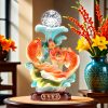 FUNSXBUG 13.7 Inch Large Chinese Feng Shui Fish Statue Feng Shui Decor Home Office Decoration Tabletop Decor Ornaments Good Lucky Gifts