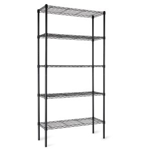 主图_01 Basics 5-Shelf Adjustable Heavy Duty Steel Wire Rack Storage Shelving Organizer for Kitchen, Garage, 36" L x 14" W x 72" H, Black