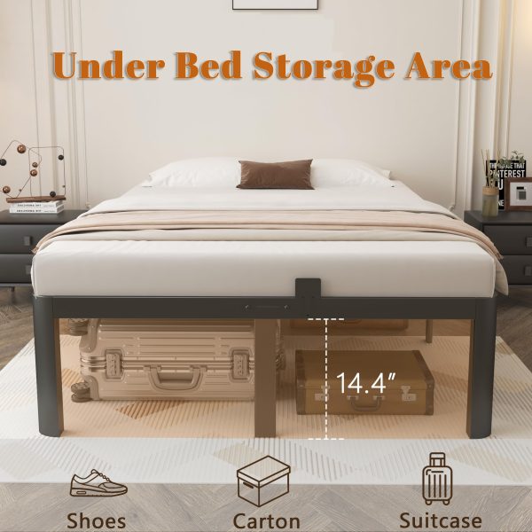 主图_03 Full Size Bed Frame 16 Inch, Black Full Bed Frame with Anti-Slip Baffles, No Box Spring Needed, Heavy Duty Steel Platform Supprt, Rounded Corner Legs, Res