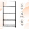 Basics 5-Shelf Adjustable Heavy Duty Steel Wire Rack Storage Shelving Organizer for Kitchen, Garage, 36" L x 14" W x 72" H, Black