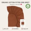 Crib Sheets – Organic Cotton Muslin Fitted Crib Sheet – Standard Size for Baby Boy and Baby Girl 28" x 52" Ultra-Soft and Breathable. (Cedar)