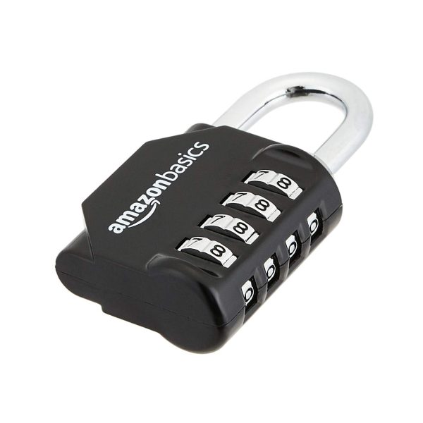 Basics 4-Digit Combination Lock for Gym and Sports, 2-Pack, BlackBasics 4-Digit Combination Lock for Gym and Sports, 2-Pack, Black