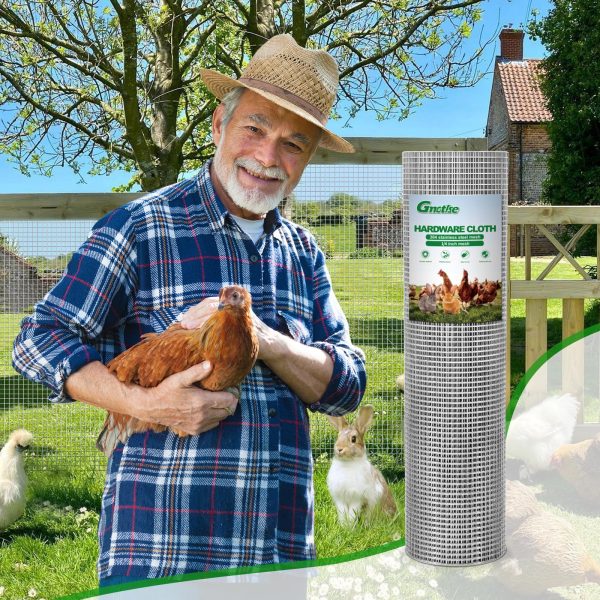 Hardware Cloth 1/4 inch 23 Gauge Large Size 304 Stainless Steel mesh Chicken Wire Welded Fencing Wire Mesh Roll Garden Fence 24in×49ft