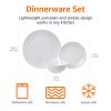 Basics Dinnerware Set, Microwave and Dishwasher Safe, Service for 6, 18-Piece Complete Kitchen, Plates, Dishes, Bowls, White Porcelain Coupe