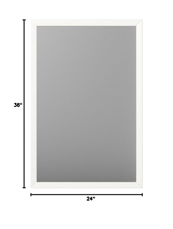 Basics Rectangular Wall Mount Mirror 24" x 36", Standard Trim, White