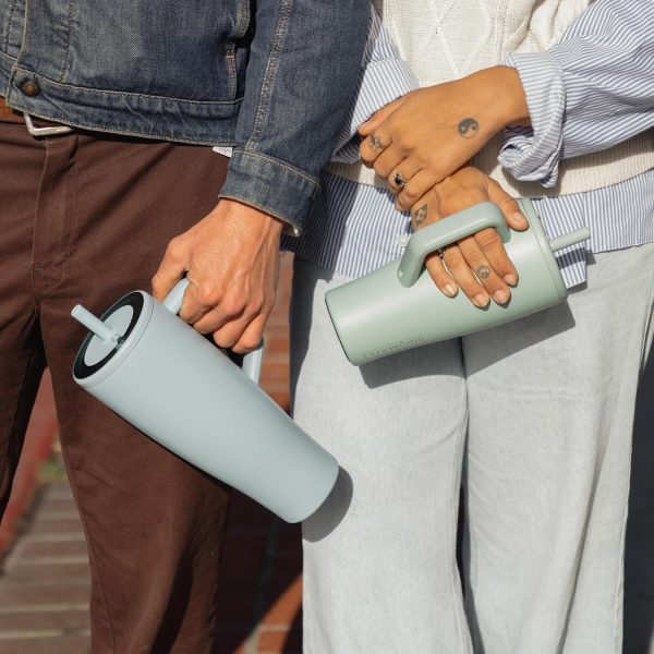 主图_07 40 oz Tumbler with Handle and Straw | 100% Leakproof Insulated Water Bottle Tumbler with Lid and Straw | Made of Stainless Steel | Cup Holder Friendly | 40oz (White Polka Dots)