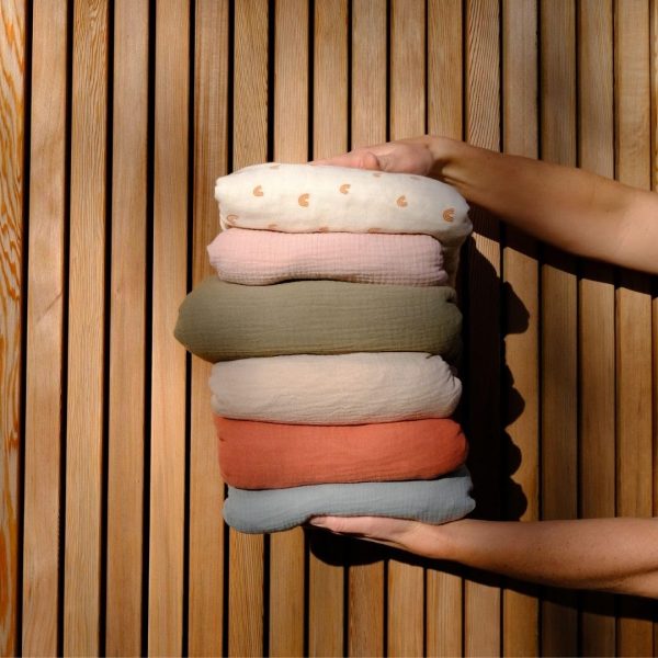 Crib Sheets – Organic Cotton Muslin Fitted Crib Sheet – Standard Size for Baby Boy and Baby Girl 28" x 52" Ultra-Soft and Breathable. (Cedar)